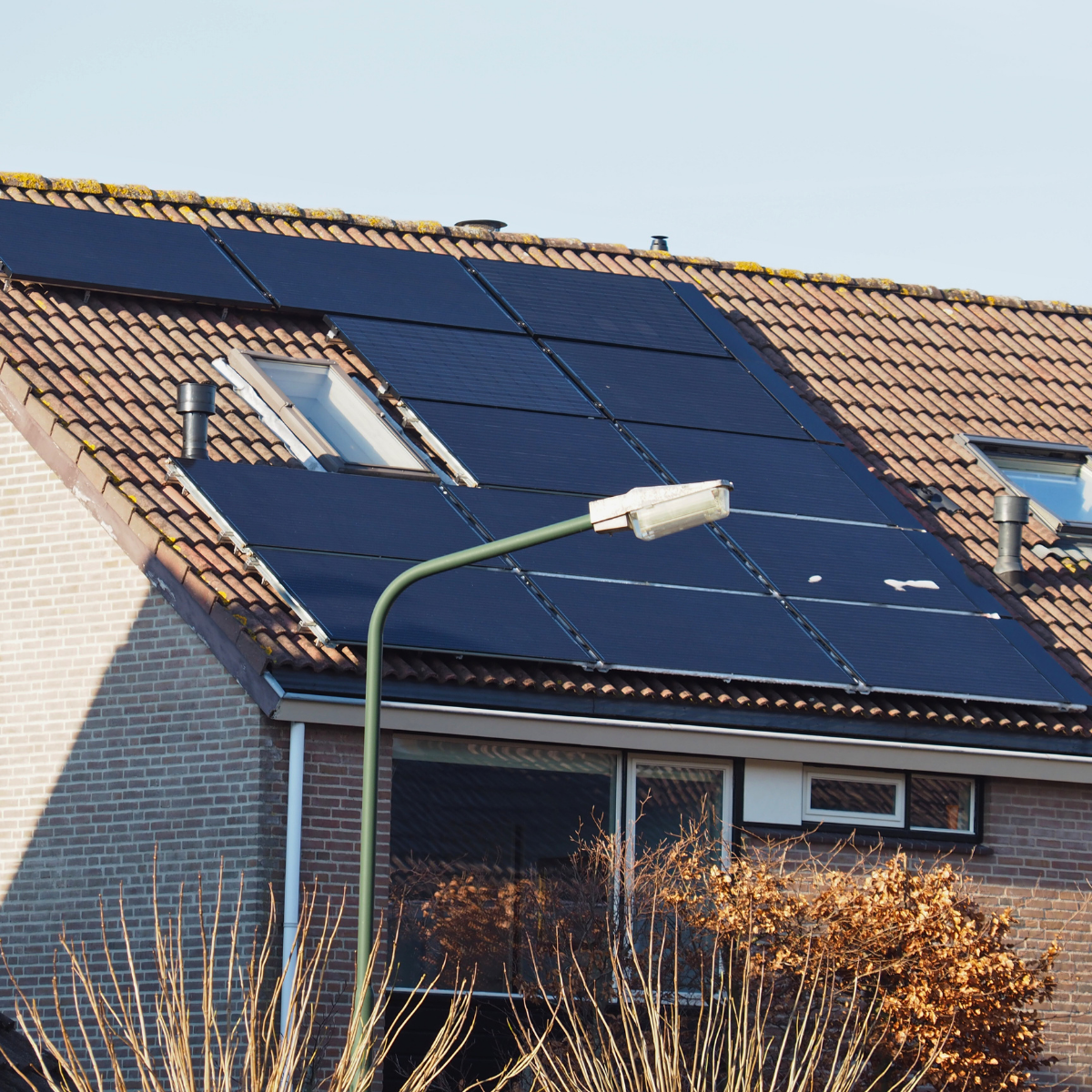 Triple Solar PVT-Module auf Reihenhaus